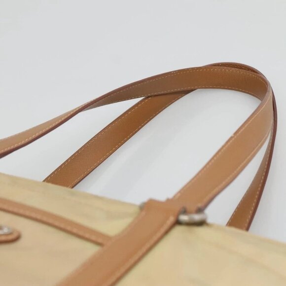 PRADA Tote Bag Nylon Beige Silver Auth 131176 - Picture 9 of 16